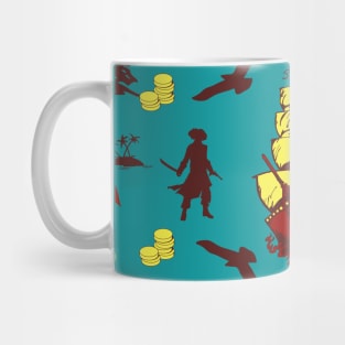 Ocean Life Adventure Pattern Of Hunting Pirates Treasure Mug